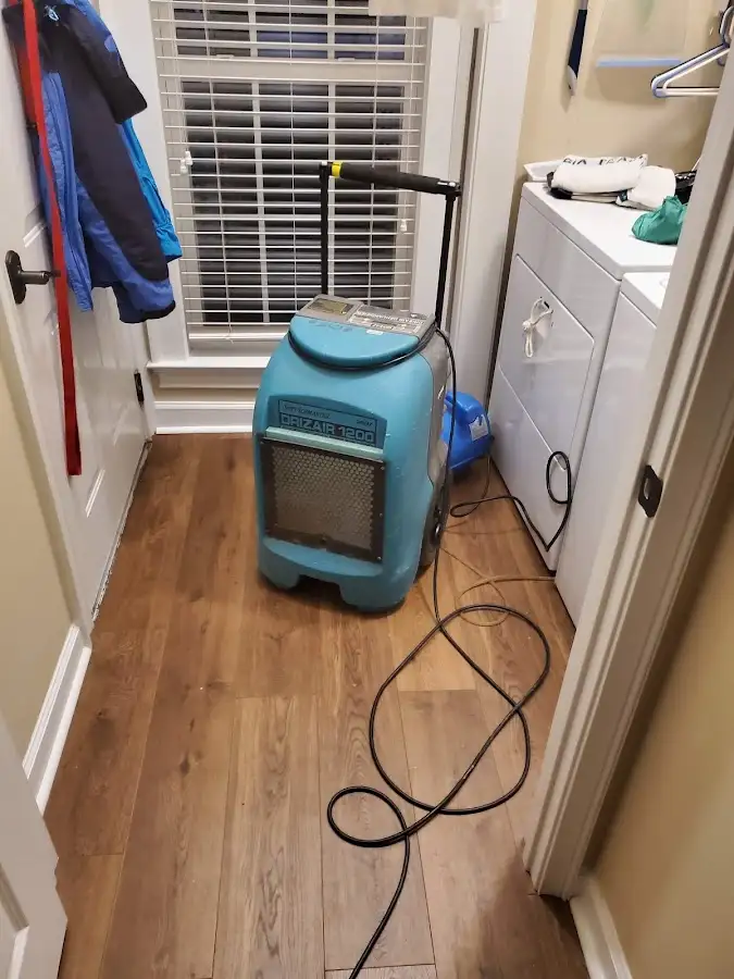 Commercial dehumidifier deployed for Flood Damage Cleanup in Larose